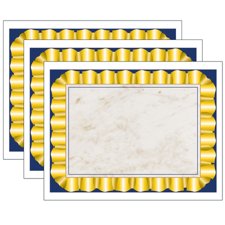 HAYES Gold Ribbon Border Paper, 8.5" x 11", 50 Per Pack, PK3 VA669